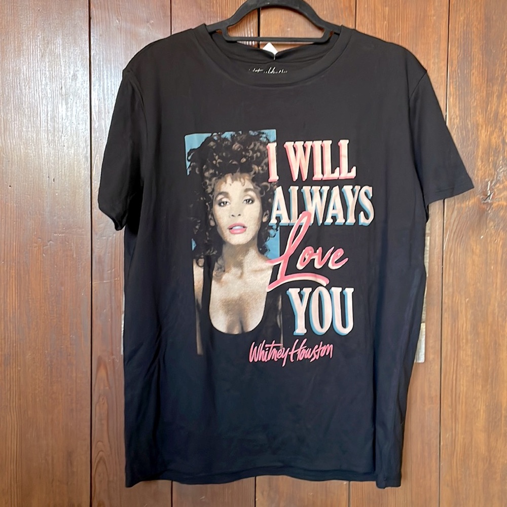 Whitney Houston black t-shirt size L